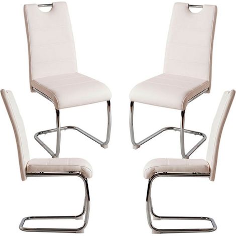 Packs Sillas Comedor - Pack 4 Sillas Hallen Polipiel - Blanco
