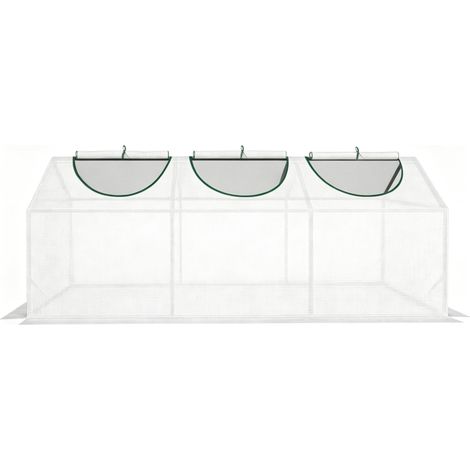 Serra 180x60x60 cm in acciaio e plastica bianca, facile da montare per balcone FloraGrace (1/5)