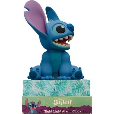 Lampe 3D avec réveil, motif Stitch de Disney