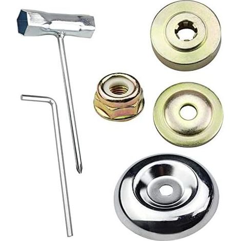 6-teiliges universelles Freischneider-Kopfmuttern-Set, Ersatzmuttern, Befestigungsklingenbox für Garten-, Rasenmäher- und Freischneider - (1/5)