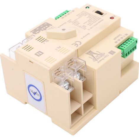 Commutateur de Transfert Automatique Double Alimentation Contrôleur Rapide avec Bornier de Câblage pour Camping-Car 2P 63A 220V (1/5)