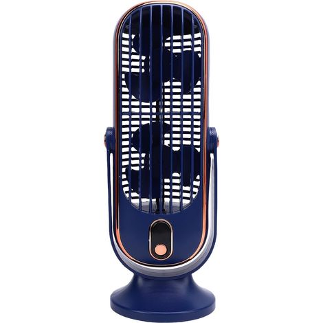Petit ventilateur de bureau oscillant à 5 vitesses, ventilateur de bureau USB portable (bleu) (1/5)