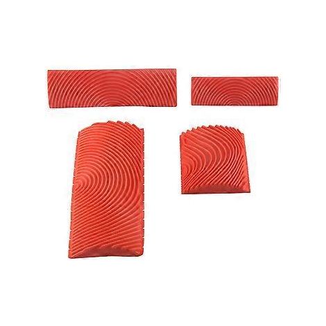 Ensemble de 4 outils à effet bois en caoutchouc pour peinture murale, idéal pour la décoration et le bricolage. (1/5)
