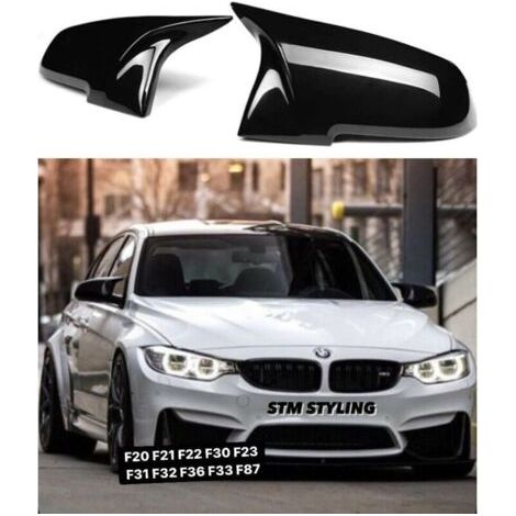 COQUE DE RÉTROVISEUR NOIR BRILLANT POUR BMW F20 F21 F22 F30 F32 F36 F87 M3, (1/3)