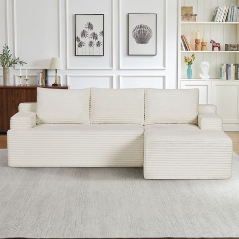 Knochenloses Sofa,L‑förmiges Cloud‑Ecksofa mit tiefem Sitzkomfort – ohne Montage, modulares Schlafsofa, geeignet für Wohnzimmer, Schlafzimmer oder die Wohnung. (1/3)