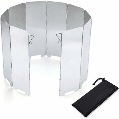 1 Réchaud à gaz, pliable, aluminium, pare-vent 10 lattes, cuisine extérieur (1/5)