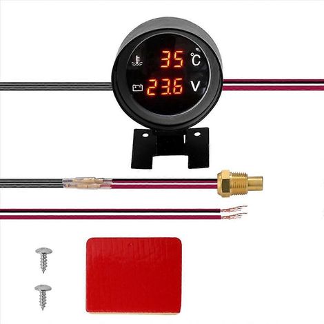 Sensor de temperatura del agua para coche/camión digital LED redondo A (1/5)