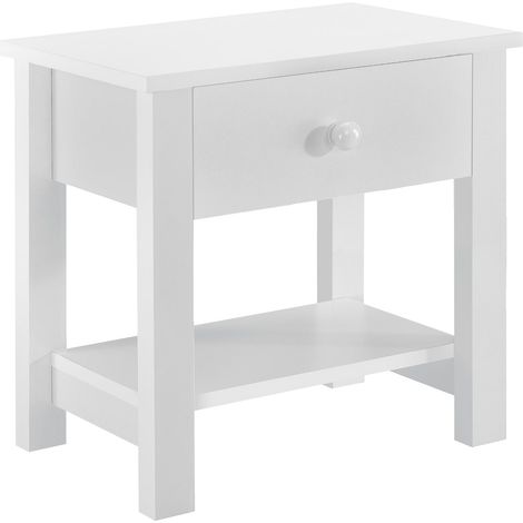 Comodino in MDF 41,5 cm con 1 cassetto bianco 030004200
