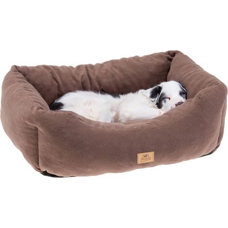 Panier en Micropolaire 60 cm Doux et Lavable pour Petit Chien et Chat Taupe (1/5)