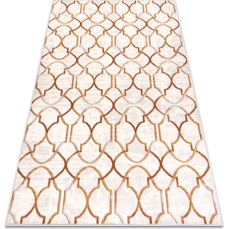 Carpet Wool ANGEL 7905 / 52822 Ornament, art deco beige / gold beige 80x150 cm