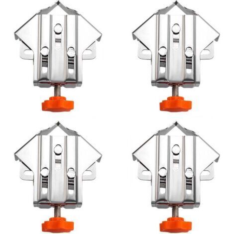 4pcs Stainless Steel 90 Degree Clamp, Spliced Corner Clamps with Adjustable Swing Jaw, for Woodworking, Engineering, Picture Frames (1/4)