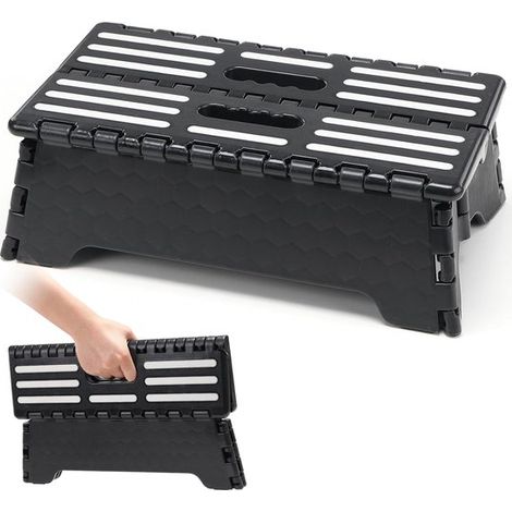 Taburete plegable y portátil, 38 x 22 x 13 cm, antideslizante, para niños y adultos, ideal para la cocina, el baño y para acampar. (1/5)