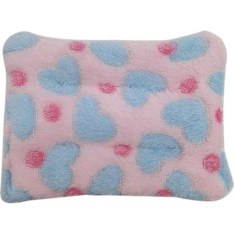 Nid d'intérieur en coton doux pour hamster, literie chaude d'hiver, remplissage de maison moelleux, tapis de nid rose taille L, confortable et isolant. (1/4)