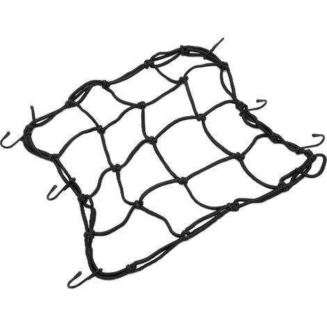 Filet élastique de transport robuste avec crochets pour moto, vélo, VTT et trottinette électrique - Noir