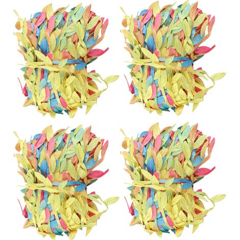 Ruban feuillage artificiel 4 rouleaux, feuilles colorées haute simulation, couleur durable sans odeur, guirlande de lierre pour décoration maison, ruban de finition vert (1/5)