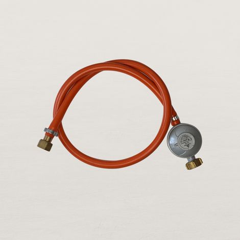 Tuyau de gaz propane avec détendeur 37 mbar – Caoutchouc conforme CE – Longueur 100 cm – Embouts vissables G1/2