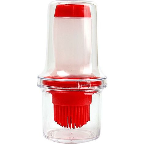 Silicone Bbq Huile Bouteille Brosse Cuisson Pâtisserie Brosse Sauce Silicone Pliant Entonnoir Brosse De Nettoyage(rouge) (1/5)