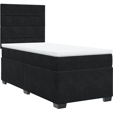 Maison Exclusive - Giroletto a Molle con Materasso Nero 90x200 cm in Velluto