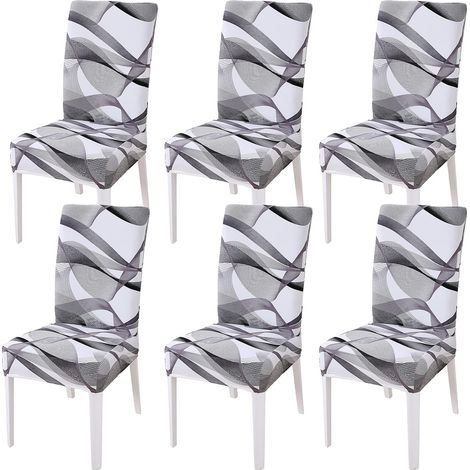 Housse de Chaise de Salle a Manger,Housse de Chaise Extensible,Couverture de Chaise Haut Decoratives pour Banquet Hôtel Cuisine Mariage Restaurant (Long Ribbon, 6 pièces) (1/5)