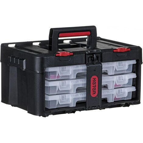 Keter Stack'N'Roll Werkzeugbox modular schwarz und transparent