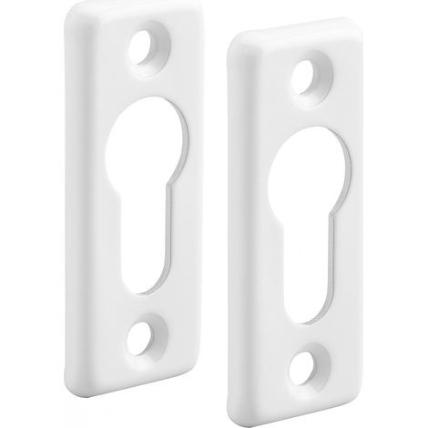 THIRARD - Paire de rosaces rectangulaires pour cylindre profilé, blanc - THIRARD