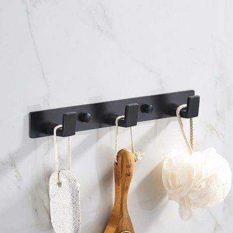 Handtuchhaken – Edelstahl 304 – Mattschwarz – 3 Haken – Wandmontage (1/5)