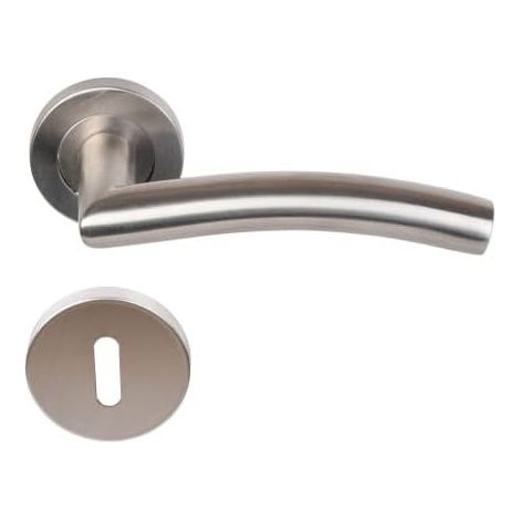 1 Paire - Poignée De Porte - Rosace - Acier Inoxydable 304 - Pour Portes Intérieures Et Extérieures - Argent - 135x19 Cm
