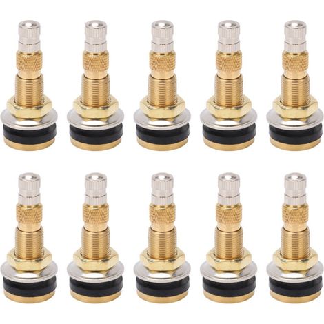 Zoternen Tige de Valve de pneu sans chambre à Air liquide, 10 pièces, en laiton 1 7/8 pouces TR618A pour tracteur, trou de 0,625 pouces