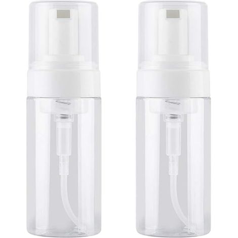 2 leere, durchsichtige 100-ml-Schaumflaschen (3,4 oz) für Kosmetik oder Handseife