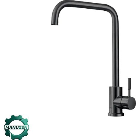 Manuzen - Mitigeur de cuisine en inox noir ou brossé – eau chaude et froide — Modèle 54053B (1/5)
