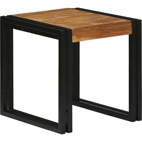 Table Gigogne 3 pcs Bois d'acacia massif et métal (1/5)