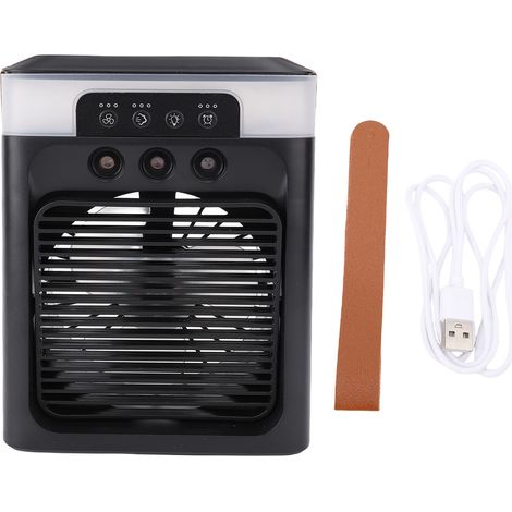 400ml Water Tank Cooling Fan 3 Holes Humidifying USB Rechargeable Night Light 3 in 1 Small Desktop Electric Fan for Office Travel (1/4)