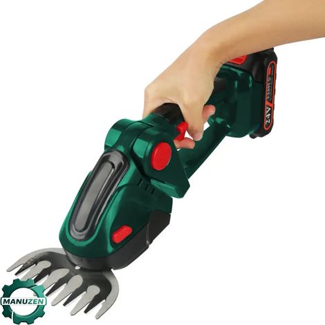Manuzen - Taille-haie sans fil 2-en-1 avec 2 batteries — Bleu (1/5)