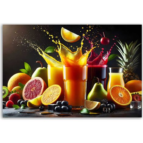 Tableau explosion de jus colorés