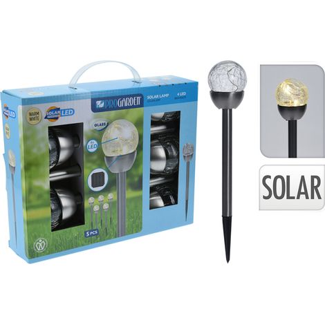 Lampe Boule Solaire Inox  5 pièces  - ProGarden