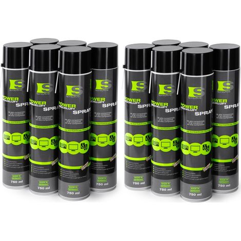 Spraytive 12x 750ml Power Druckluftspray - Air Duster, Druckluftreiniger, Luftdruckspray, Reinigungsspray (1/5)