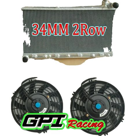 Radiador de aluminio, compatible con modelos Subaru, incluye radiador y 2 ventiladores. (1/2)