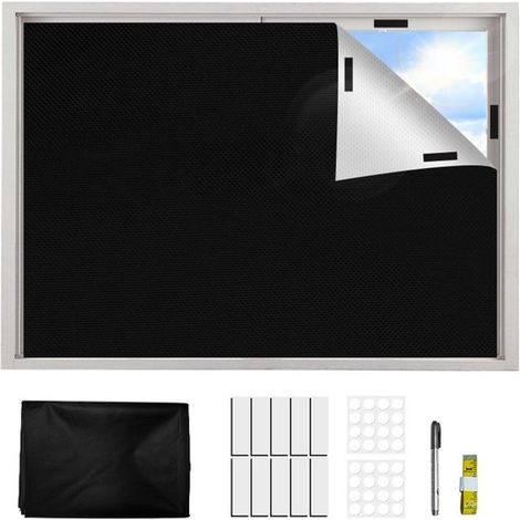 Tende oscuranti portatili da viaggio, oscuranti complete, rete argentata senza foratura, 1x1,45 m (1/5)