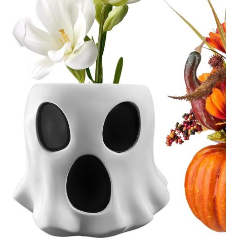 Geisterstatue, niedlicher Tafelaufsatz aus Kunstharz Halloween-Geisterstatue für Wohnzimmer, Schlafzimmer, Kamin, Couchtisch, Aufbewahrungsregal, Fensterbank (1/5)