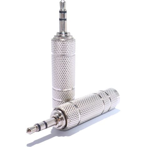 Direkt vom Hersteller: Nickelbeschichtete 3,5-mm-Stecker auf 6,35-mm-Buchse für Mikrofone, groß auf klein (6,5 mm auf 3,5 mm). (1/4)