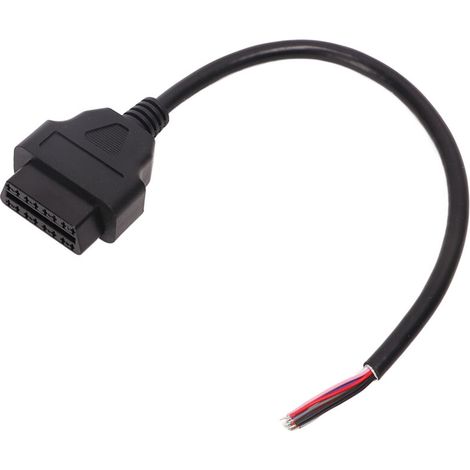 Jeffergarden Lot de 3 adaptateurs de câble OBD2 de 30 cm, connecteur mâle 16 broches vers fil nu coloré pour diagnostic automobile-DOU