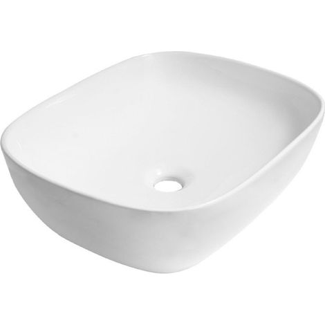 San Vasto Vasque à poser - 50x40x15cm - sans trop-plein - rectangulaire - céramique - blanc brillant