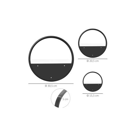 Lot de 3 pots muraux noirs en acier avec design pour succulentes et cactus, pour jardin et salon (1/5)