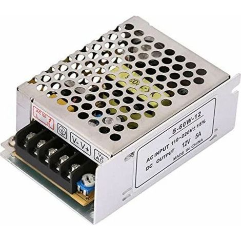 5A 60W Alimentation à Découpage en Bande Transformateur Commutation Alimentation pour CCTV,Radio,Projet Informatique 110V - 220V AC à 12V DC