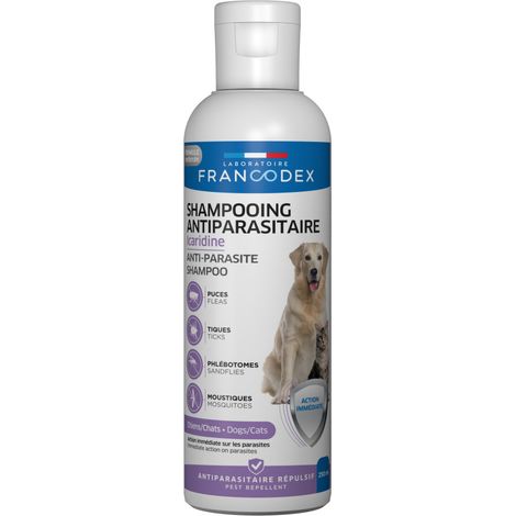 Shampoing Antiparasitaire Icaridine 250 ml pour Chien et Chat - Francodex (1/4)