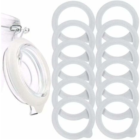 12 Pieces Silicone Jar Gaskets Replacement, Airtight Silicone Seals for Mason Jar Lid, Wide Mouth Glass Jars (1/5)
