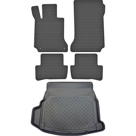 Juego de alfombrillas de goma para coche y maletero para Mercedes Clase E W207 Coupé (febrero de 2009 a noviembre de 2016).