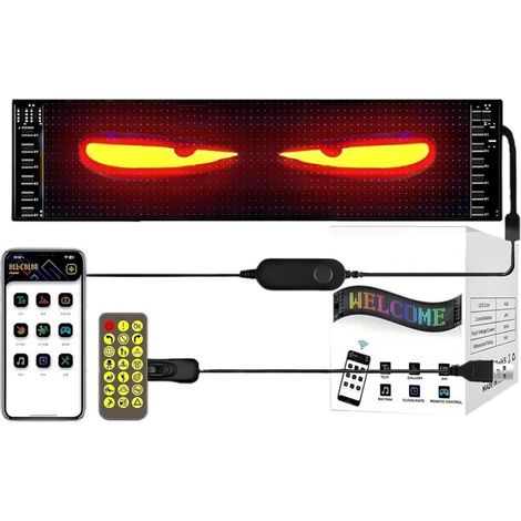 Devil Eyes Light for Cars Led Augen für LKW, LED Augen für Auto, Anzeige Programmierbar LED mit APP-Steuerung und Fernbedienung, für Text, Auto,LKW, Graffiti, Smart App