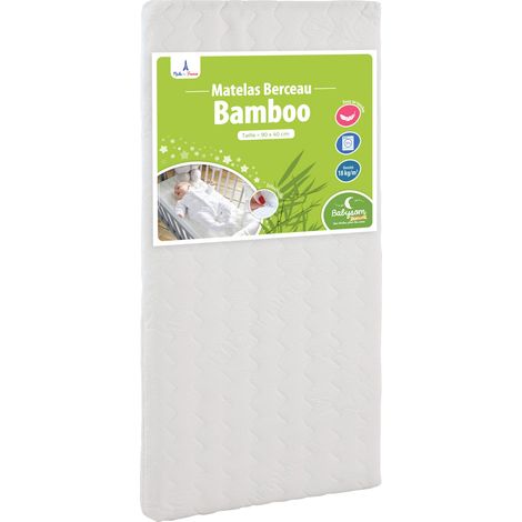 Matelas bébé 90x40 cm – Viscose déhoussable ultra doux – Certifié Oeko-Tex – Confort 5 cm pour cododo – Babysom (1/5)