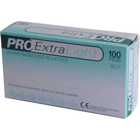 Gants en latex Pro Extra Light pz.100 L